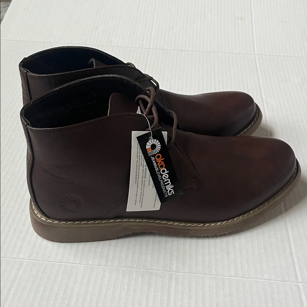 New Men's Brown Leather Boots